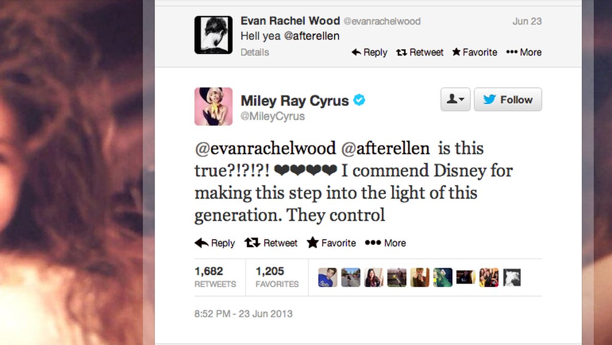 Den forna Disney-stjärnan Miley Cyrus var snabb med att hylla Disney.